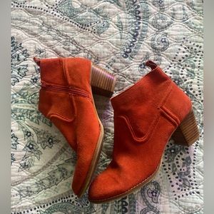 Dolce Vita Orange Suede Booties